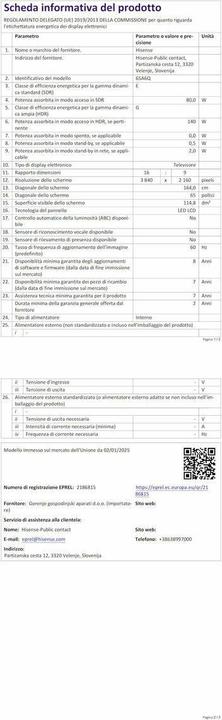 Produktbild Hisense TV 65A6Q (65", LED, 4K)