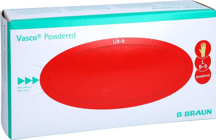 Produktbild B.Braun VASCO Untersuchungshandsch Gross/ 8-9 gepudert, 100 St HAS (L)