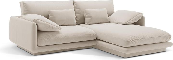 Image du produit Micadoni Canapé D'Angle Droit Velours, "Torino", 3 Places, 220x170x83 Fabriqué en Europe (Canapé d'angle)