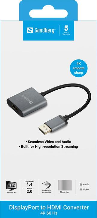 Image du produit Sandberg DisplayPort — HDMI (Typ A) (20 cm)