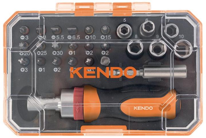 Produktbild Kendo Bit- und Steckschlüsselset 26-teilig (Kreuz Phillips PH, Kreuz Pozidriv PZ, Schraubschlitz)