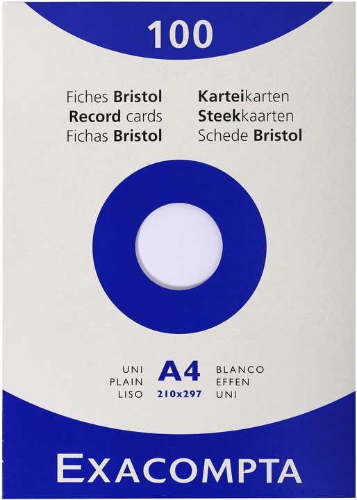 Image du produit Exacompta Fiches A4 (210 x 297 mm, 205 g/m², 100 x)