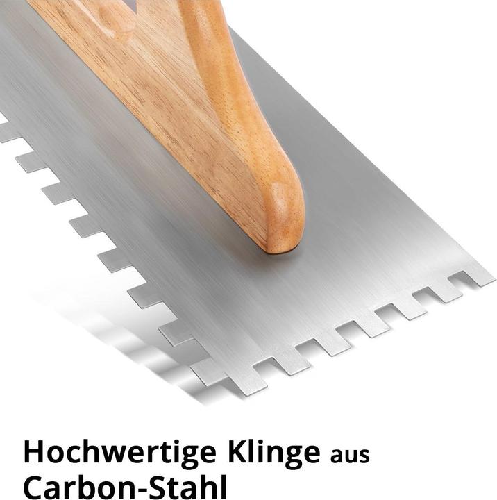 Actual product image Stahlwerk Two-handed smoothing trowel 140 x 500 mm with 10 mm rectangular teeth (50 cm)