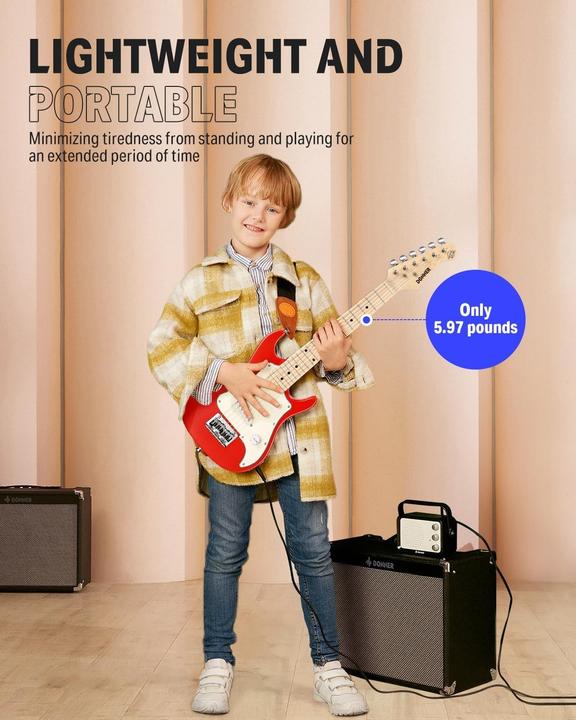 Image du produit Donner Kit per Principianti Chitarra Elettrica Junior Bambini (Set de guitare électrique)