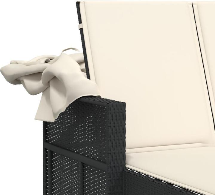 Actual product image VidaXL Double sun lounger with roof and cushions (201 cm)