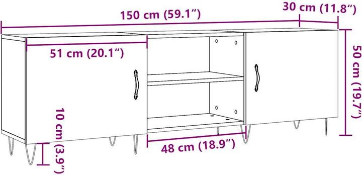 Actual product image vidaXL TV-Schrank (150 x 30 x 50 cm)