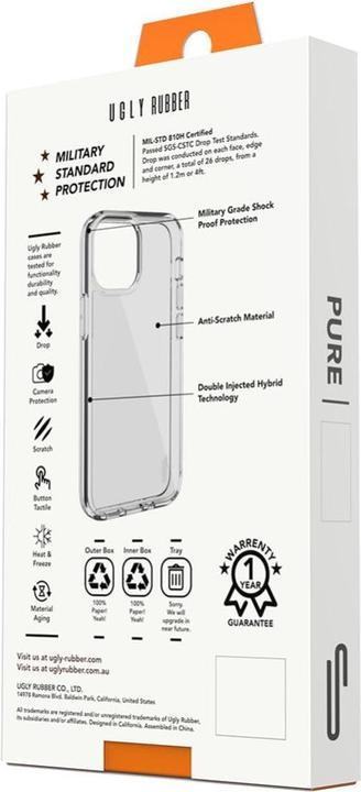 Actual product image Ugly Rubber Pure case for iPhone 12 / 12 Pro 6,1" clear