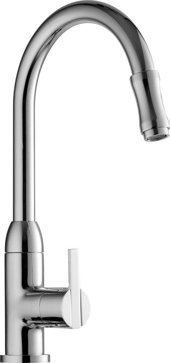 Omnires Clip Küchenarmatur mit Ausziehauslauf, Chrom