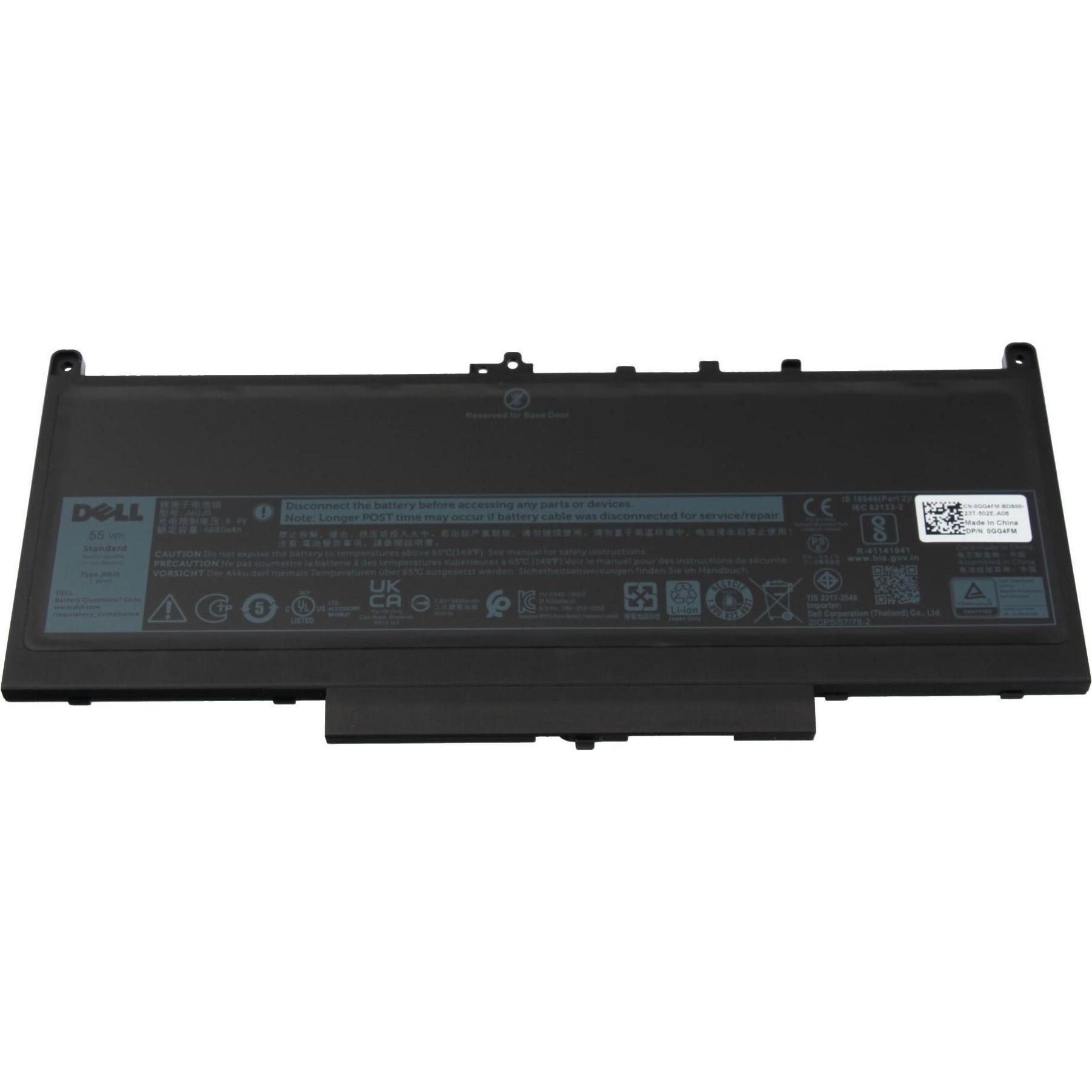 Dell J60J5 (6 Zellen, 5800 mAh), Notebook Akku, Schwarz