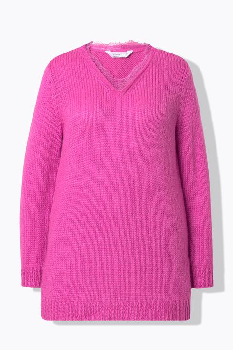Produktbild Miamoda Pullover, Classic Fit, Grobstrick, Ausschnitt mit Spitze (60)