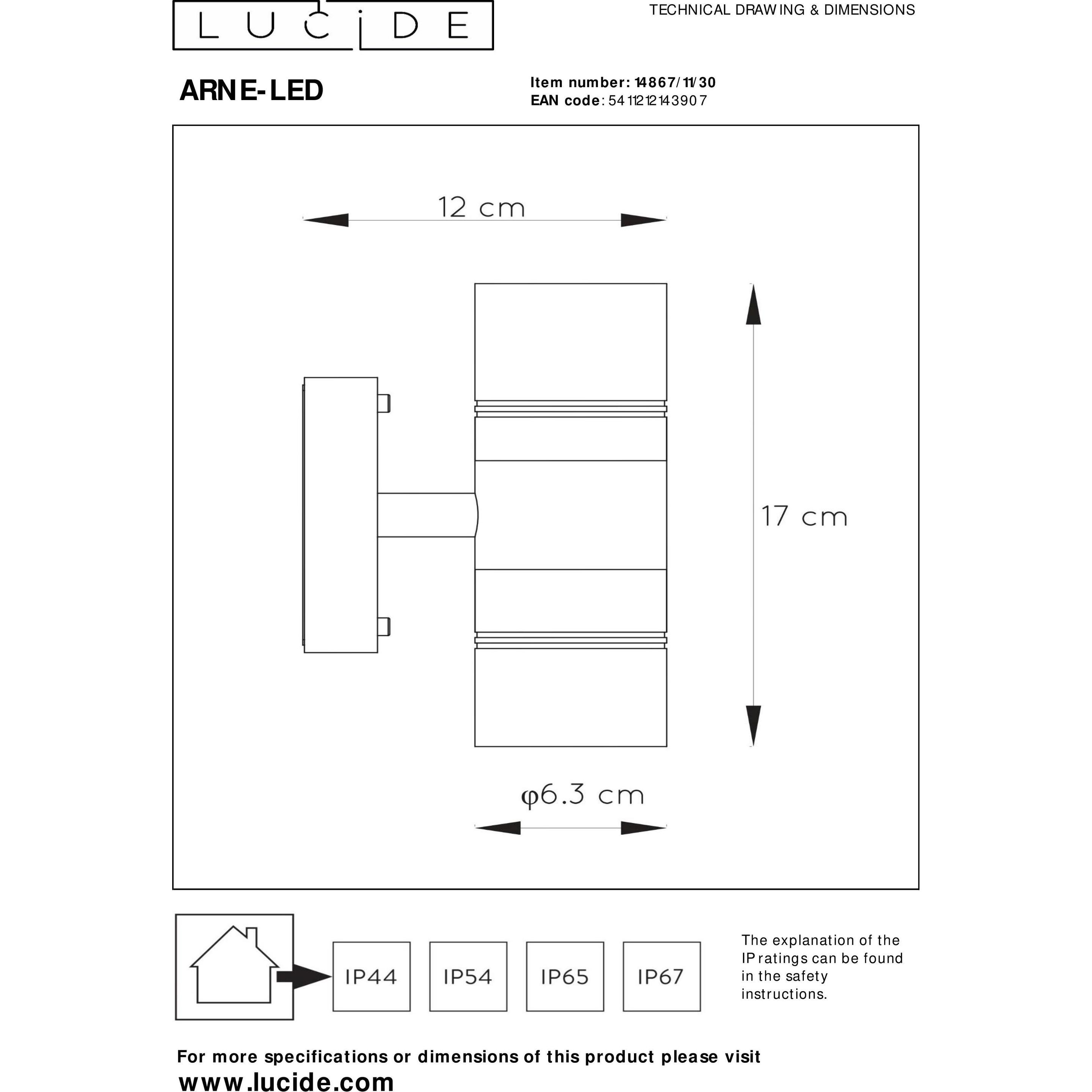 Thumbnail - Lucide, Gartenbeleuchtung, Arne (350 lm, GU10, IP44)