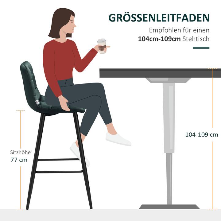 Produktbild Homcom Barhocker-Set Polyester, Stahl Grün
