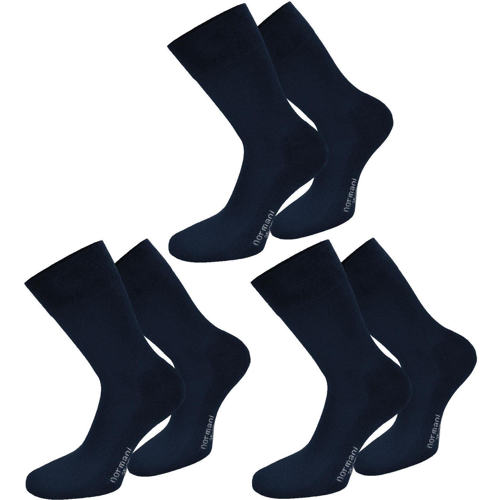 Thumbnail - Normani, Herren, Socken, 6 Paar Komfortsocken mit Softrand und Frotteesohle, Blau, (6er Pack, 47 - 50)