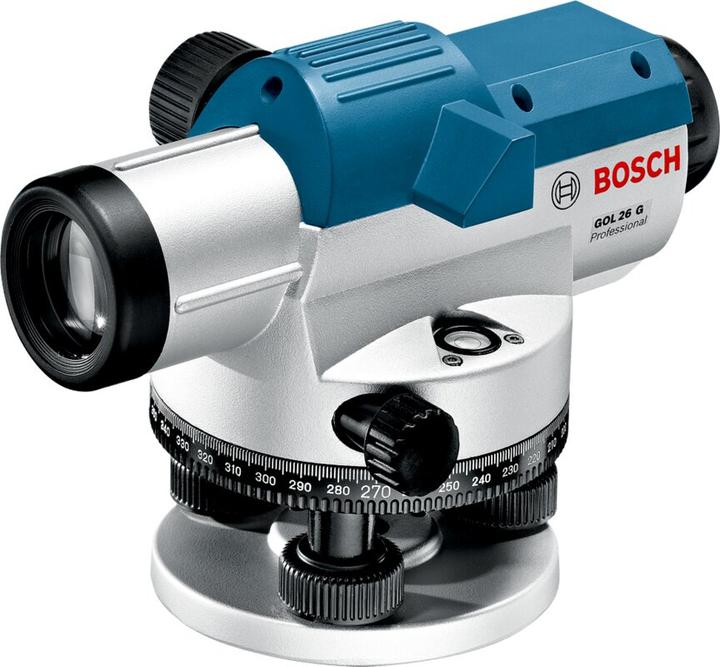 Measuring rod GR 500, Optical levelling device GOL 26 G, Transport case with locking device for the compensator for safe transport, with construction tripod BT160