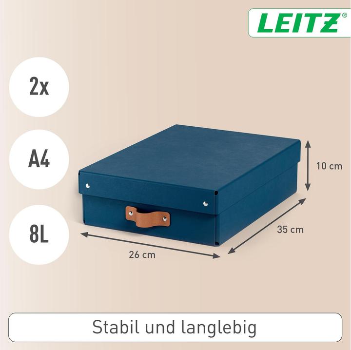 Produktbild Leitz Archivbox Puro Recyclingkarton Mittelgross und Flach mit Deckel (A4)