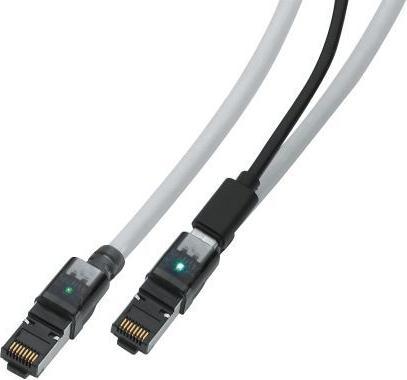 Nambo LED Patchkabel Cat 6a, S/FTP, LSZH, mit USB-C Schnittstelle, grau, 20,0 m (S/FTP, CAT6, 20 m)