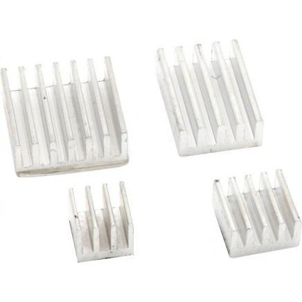 Raspberry Pi 4 Heat Sink package Gray aluminum, Entwicklungsboard Zubehör, Grau