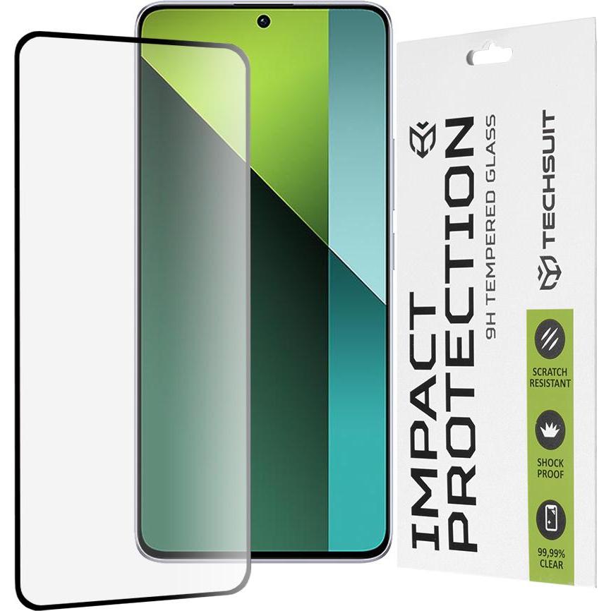 Techsuit - 111D Full Cover / Full Glue Glass - Xiaomi Redmi Note 13 Pro 5G / Poco X6 - Black (1 pz., Xiaomi Poco X6, Xiaomi Redmi Note 13 Pro 5G), Pel