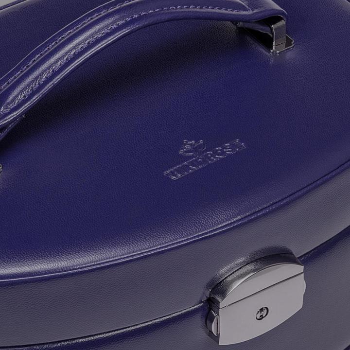 Actual product image Windrose automatic jewellery case Merino Moda dark blue