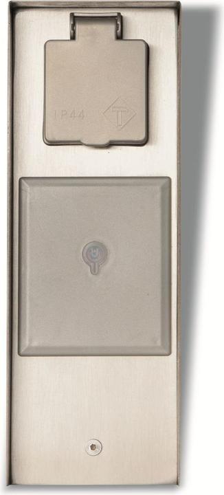 Actual product image Bold Garden Socket outlet pillar BOLD POWER Orio Smart 10425, 3-way, IP44, brushed iron (3 x)