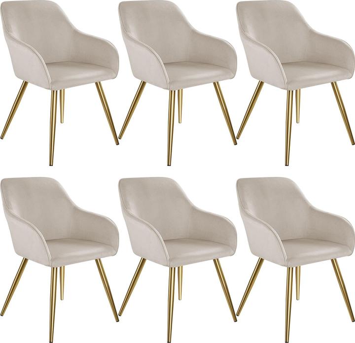 Image du produit tectake Chaise MARILYN Effet velours style scandinave