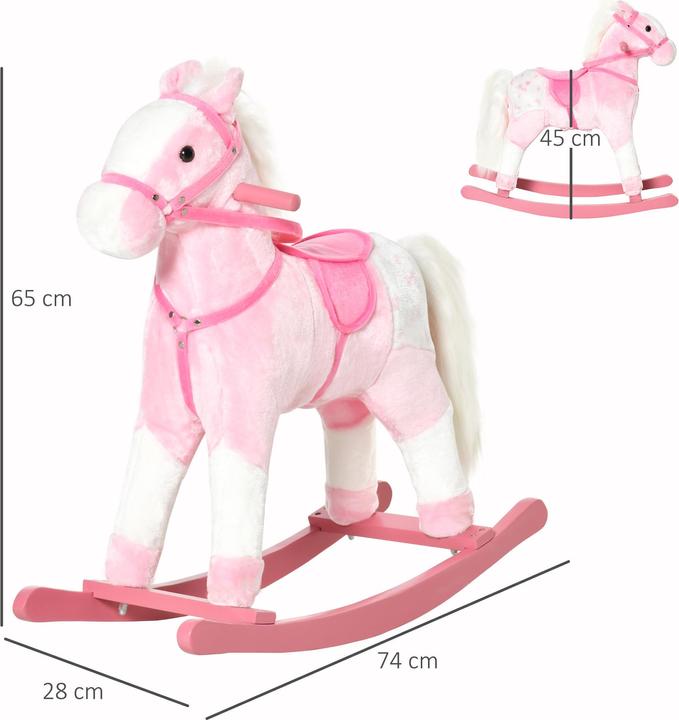 Image du produit Homcom Cheval à bascule rose