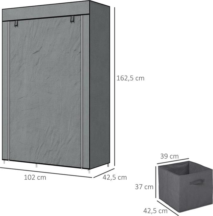 Image du produit Homcom Armoire en tissu (102 x 42,5 x 162,5 cm)