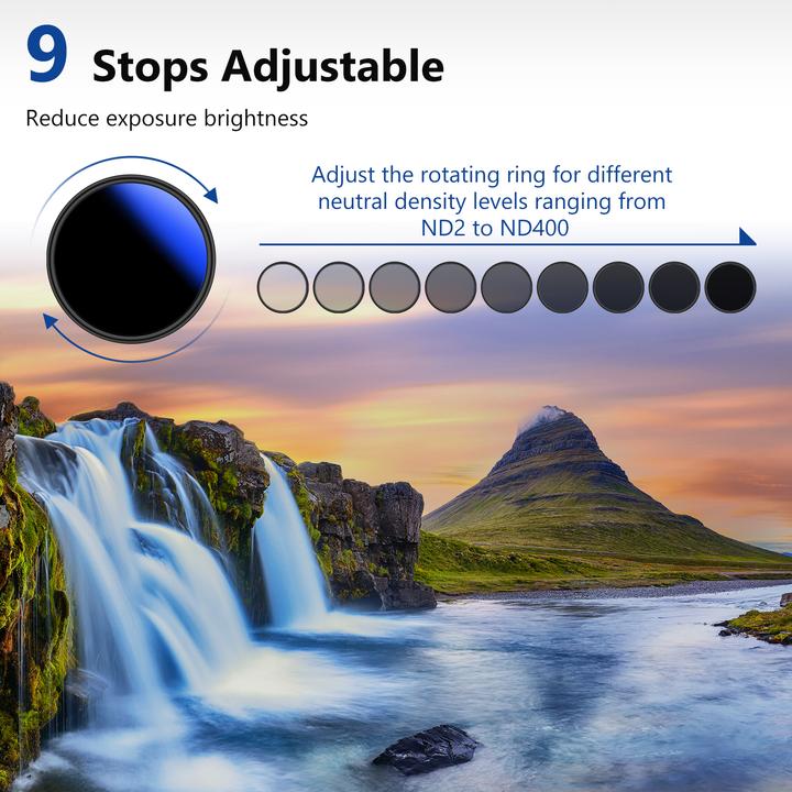 Actual product image Neewer 67MM MRC Adjustable ND Filter ND2 to ND400 (67 mm)