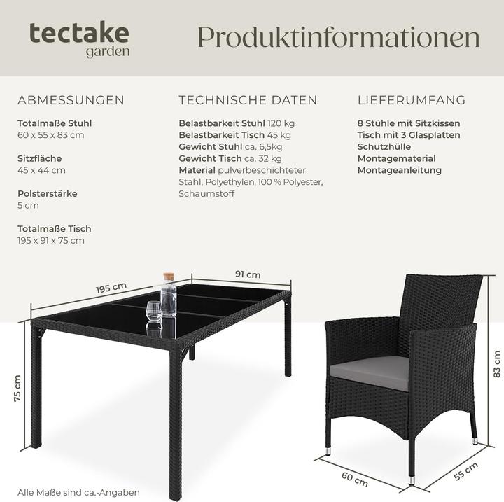 Produktbild tectake Rattan Sitzgruppe Valencia