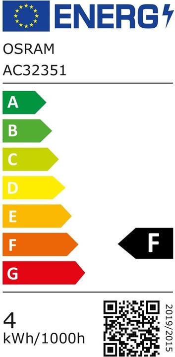 Energie-Label Osram Vintage 1906 Led Edison (E27, 4 W, 420 lm, 1 x, F)