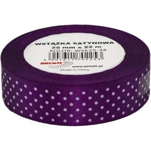 Brewis, Confezione regalo, Lila gepunktetes Satinband 25mmx22m