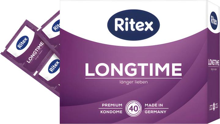 Produktbild Ritex Longtime Kondome 40 Stück, anatomisch, mit Doppelring, 53 mm, Silikonöl befeuchtet (40 Stk.)