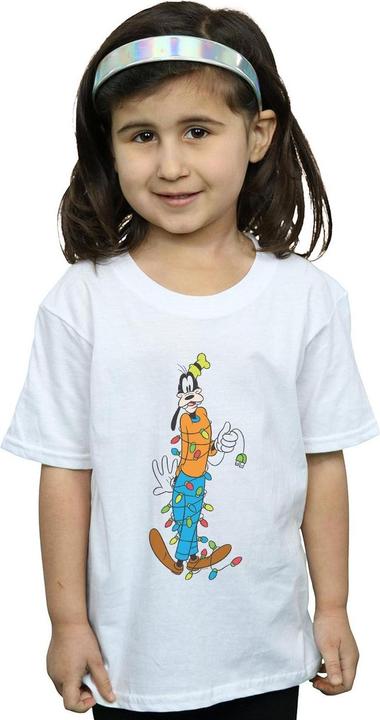 Actual product image Disney Girls Goofy Christmas Lights Cotton T-Shirt (128)