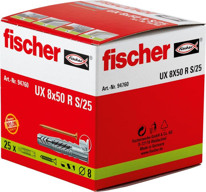 Produktbild Fischer Universaldübel UX 8x50 R S (25 Stk.)