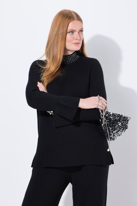 Produktbild Ulla Popken Pullover, Volantärmel, Stehkragen, Langarm (54)