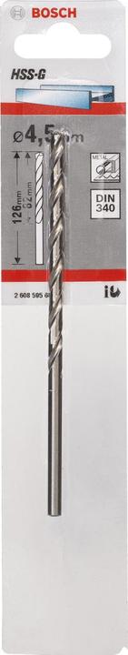 Actual product image Bosch Professional Zubehör Metal drill HSS-G, DIN 340, 4.5 x 82 x 126 mm, pack of 1 (4.5 mm)