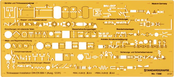 Actual product image Standardgraph Installationsschablone TRWI tr (26 cm, Plastic)