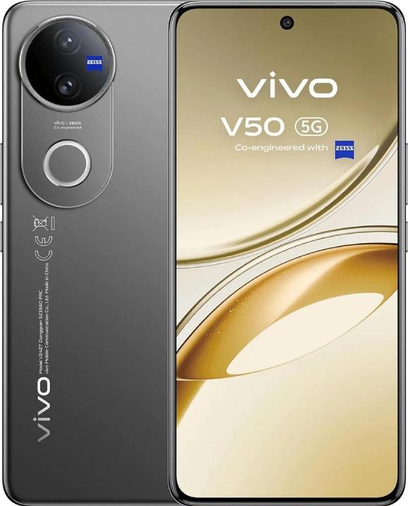 Image du produit Vivo V50 (512 Go, Noir satiné, 6.77", Double SIM, 5G)