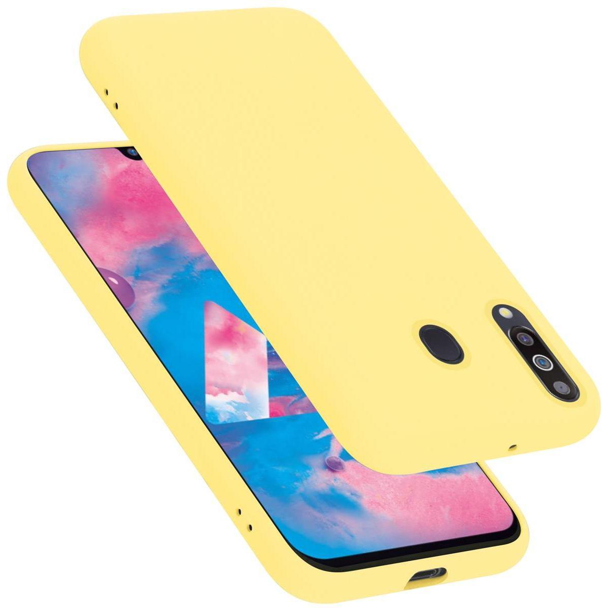 Cadorabo TPU Liquid Silicone Case Cover (Samsung Galaxy A40s, Samsung Galaxy M30), Smartphone Hülle, Gelb