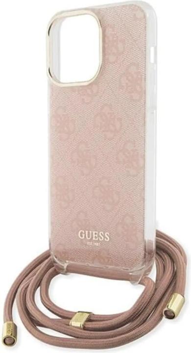 Image du produit Guess GUHCP15XHC4SEP iPhone 15 Pro Max 6.7" różowy/pink hardcase Crossbody Cord 4G Print (Apple iPhone 15 Pro Max)