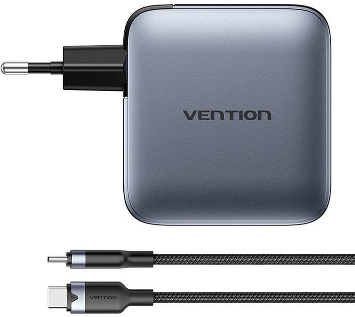 Image du produit Vention Chargeur d'énergie 3x USBC1x USBA avec câble USBC vers USBC (100 W, 4 ports)