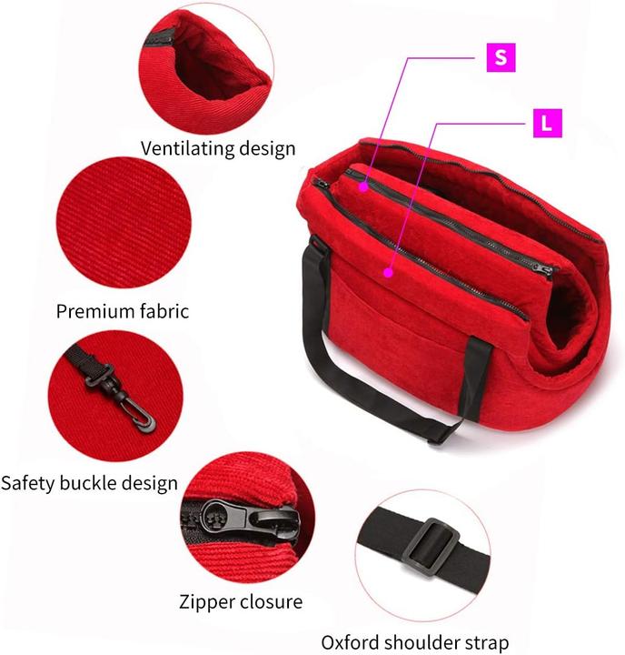 Produktbild Petcute Hundetragetasche (S, Black) (Katze, Kleintier, Hund, Atmungsaktiv, Sicherheitsverschluss)