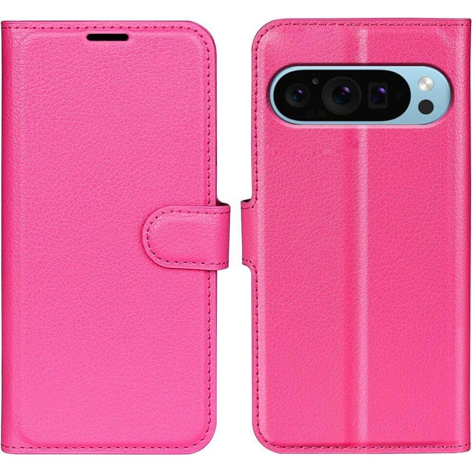 Cover-Discount Google Pixel 9 / 9 Pro - Leder Etui Hülle (Google Pixel 9 Pro), Smartphone Hülle, Pink