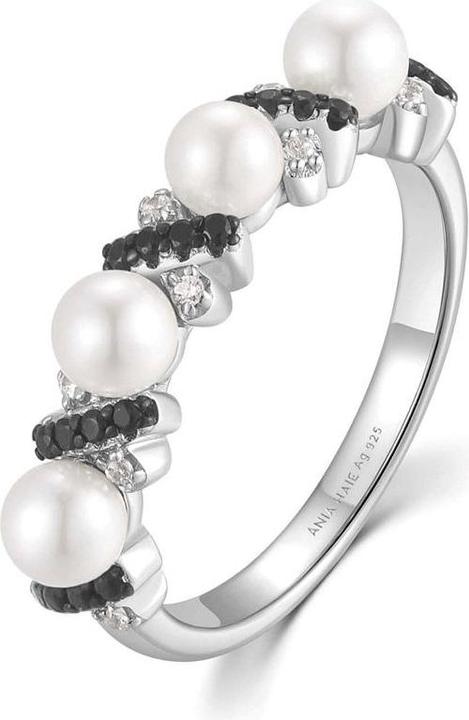 Produktbild Ania Haie Two Tone Sparkling Braided Shell Pearl Ring (58, 925 Silber)