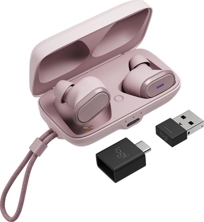 Produktbild Logitech Zone True Wireless - ROSE - EMEA (ANC, 12 h, Kabellos)