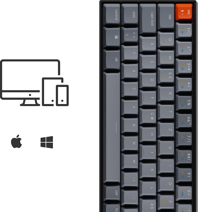 Image du produit Keychron K6 (CH, Filaire, Sans fil)