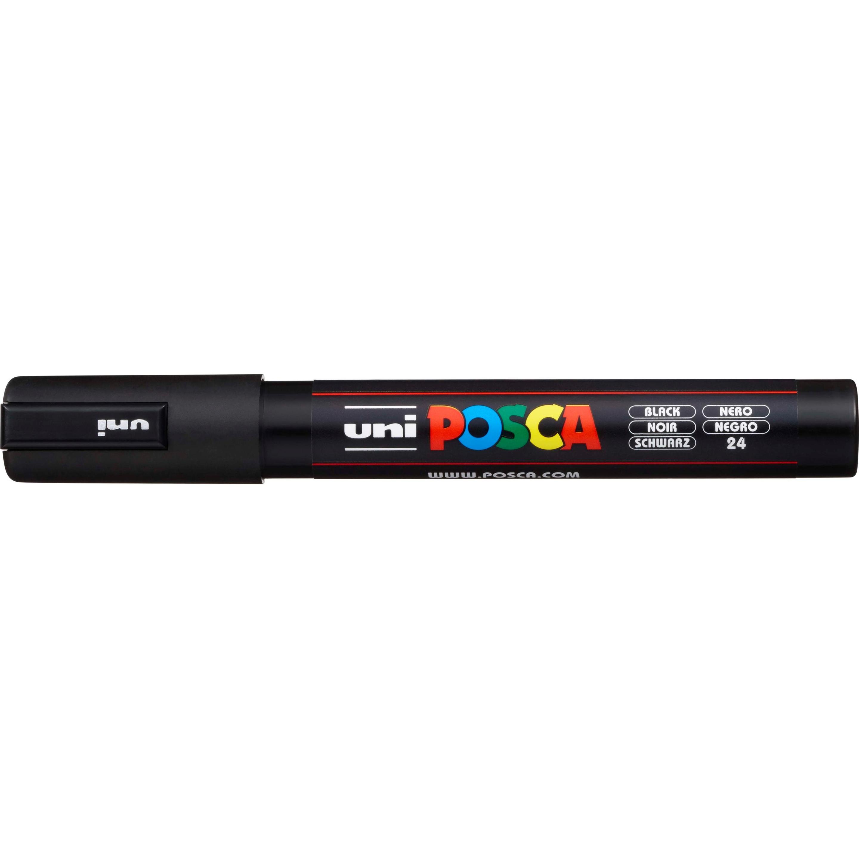 6x Posca, Marker, Marker PC-5M Rundspitze (Schwarz, 1.80 mm, 1 x)