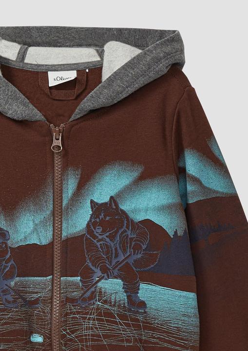 Produktbild s.Oliver Sweatshirt Jacke Kuschelige Kapuzen-Sweatjacke (104, 110)