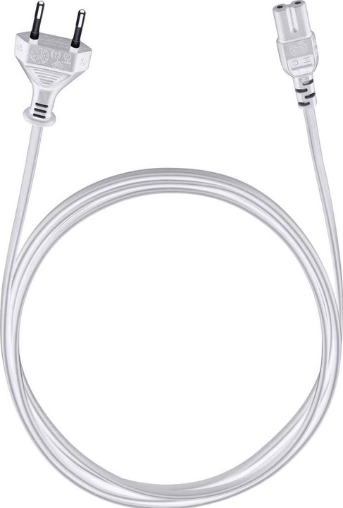 Powercord C7/300 - Câble secteur de 3 m avec fiche plate Euro blanche (3 m)