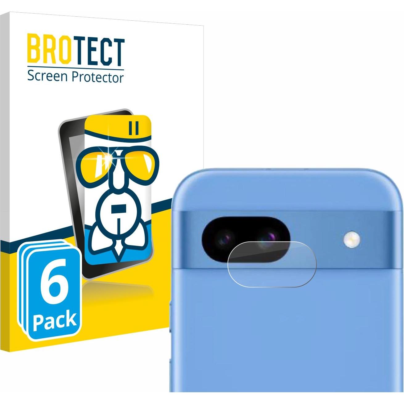 BROTECT AirGlass Panzerglasfolie (6 Stück, Google Pixel 8a), Smartphone Schutzfolie, Transparent